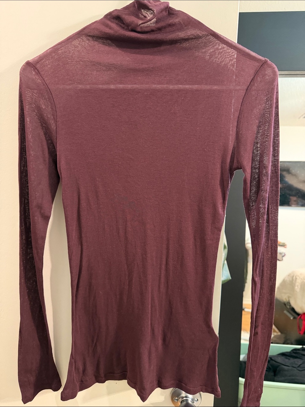 Zara Long Sleeve Turtleneck Top - Plum